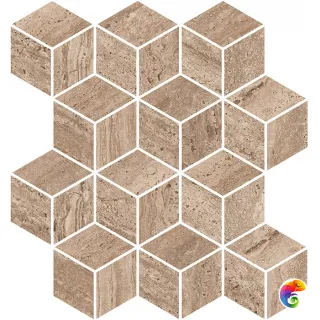 KMD2MSM018BR Декор Про Травертин мозаичный коричневый светлый матовый обрезной 34,5x37x0,9