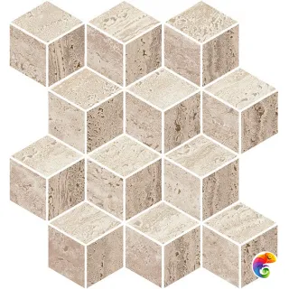 KMD2MSM019BR Декор Про Травертин мозаичный микс матовый обрезной 34,5x37x0,9