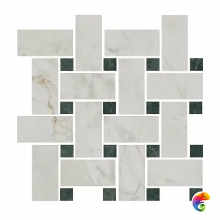 T038/SG6540 Декор Серенада мозаичный белый лаппатированный 32x32x0,9