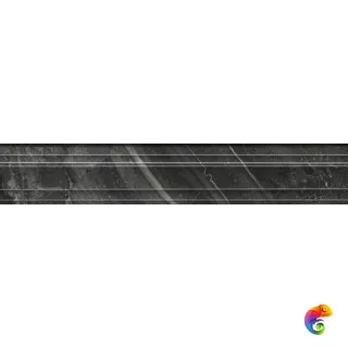BLF020R Бордюр Багет Риальто чёрный глянцевый обрезной 40x7,3x2,7