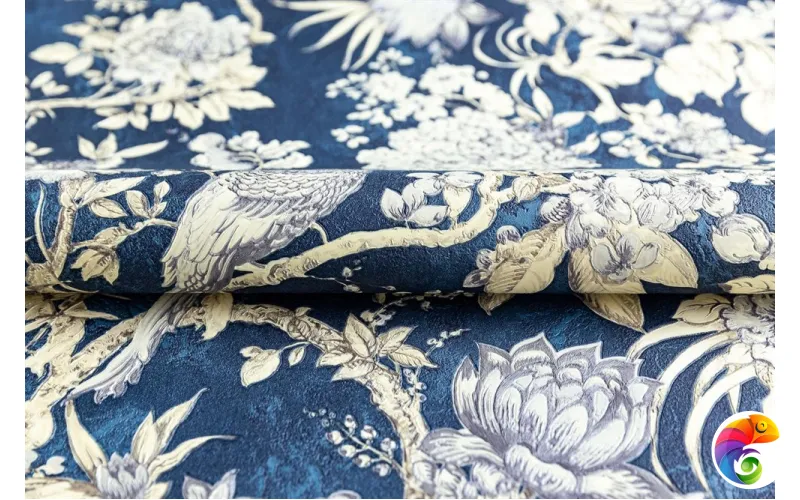 KM6505 Обои виниловые Азулежу мотив, синий  (1, Т C)