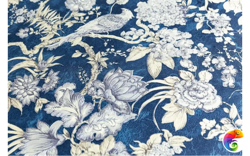 KM6505 Обои виниловые Азулежу мотив, синий  (1, Т C)