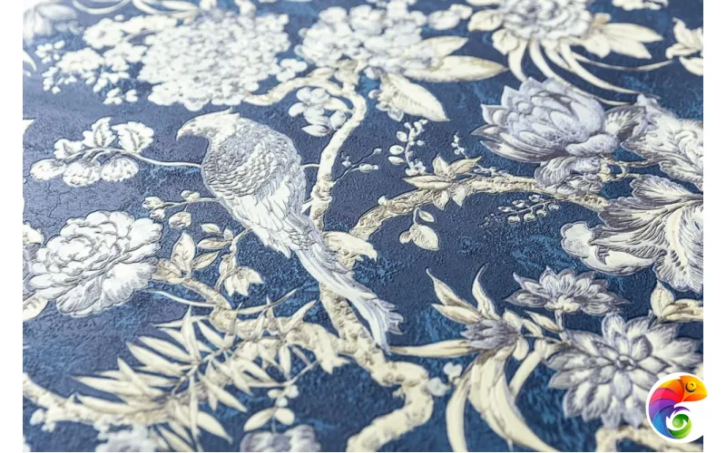 KM6505 Обои виниловые Азулежу мотив, синий  (1, Т C)