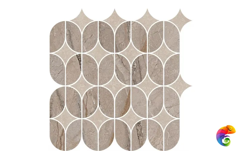 KMD2HID014BR Декор Ифран наборный бежевый светлый глянцевый обрезной 30x32,5x0,9