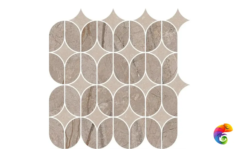 KMD2HID014BR Декор Ифран наборный бежевый светлый глянцевый обрезной 30x32,5x0,9