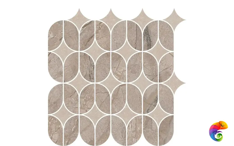 KMD2HID014BR Декор Ифран наборный бежевый светлый глянцевый обрезной 30x32,5x0,9