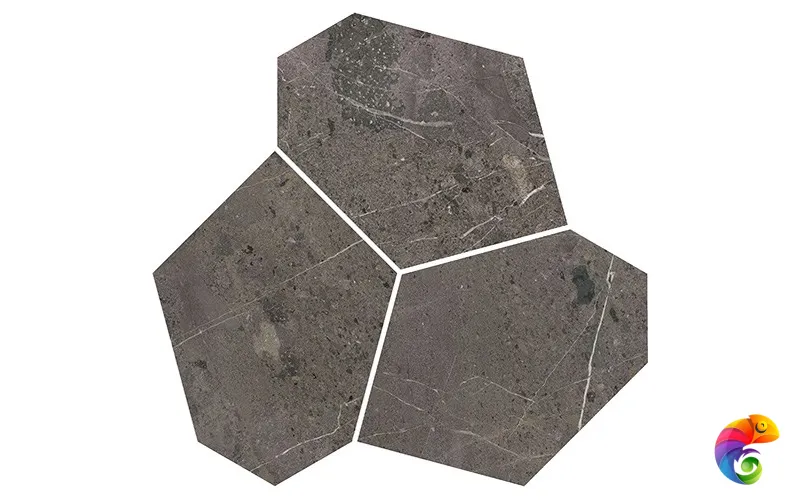 KMD2HID024BR Декор Марсель наборный коричневый глянцевый обрезной 26,5x25,5x0,9